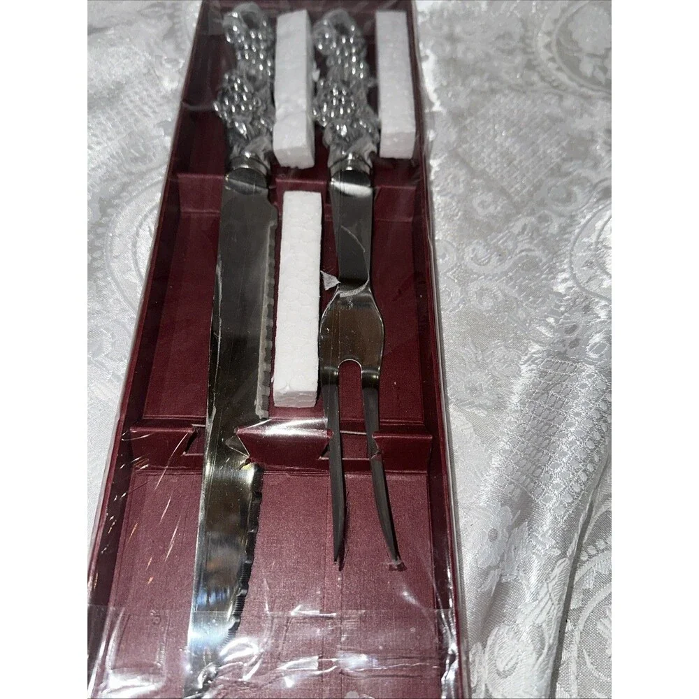 Arthur Court Rope Tassel Carving Set Stainless Steel NICE